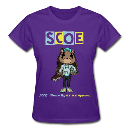 S.C.O.E Bear Ladies T-Shirt - purple