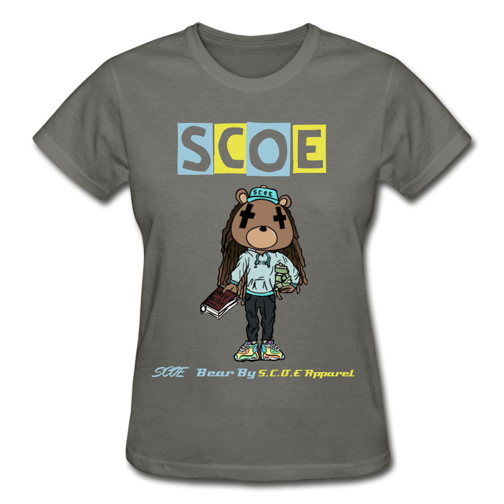 S.C.O.E Bear Ladies T-Shirt - charcoal