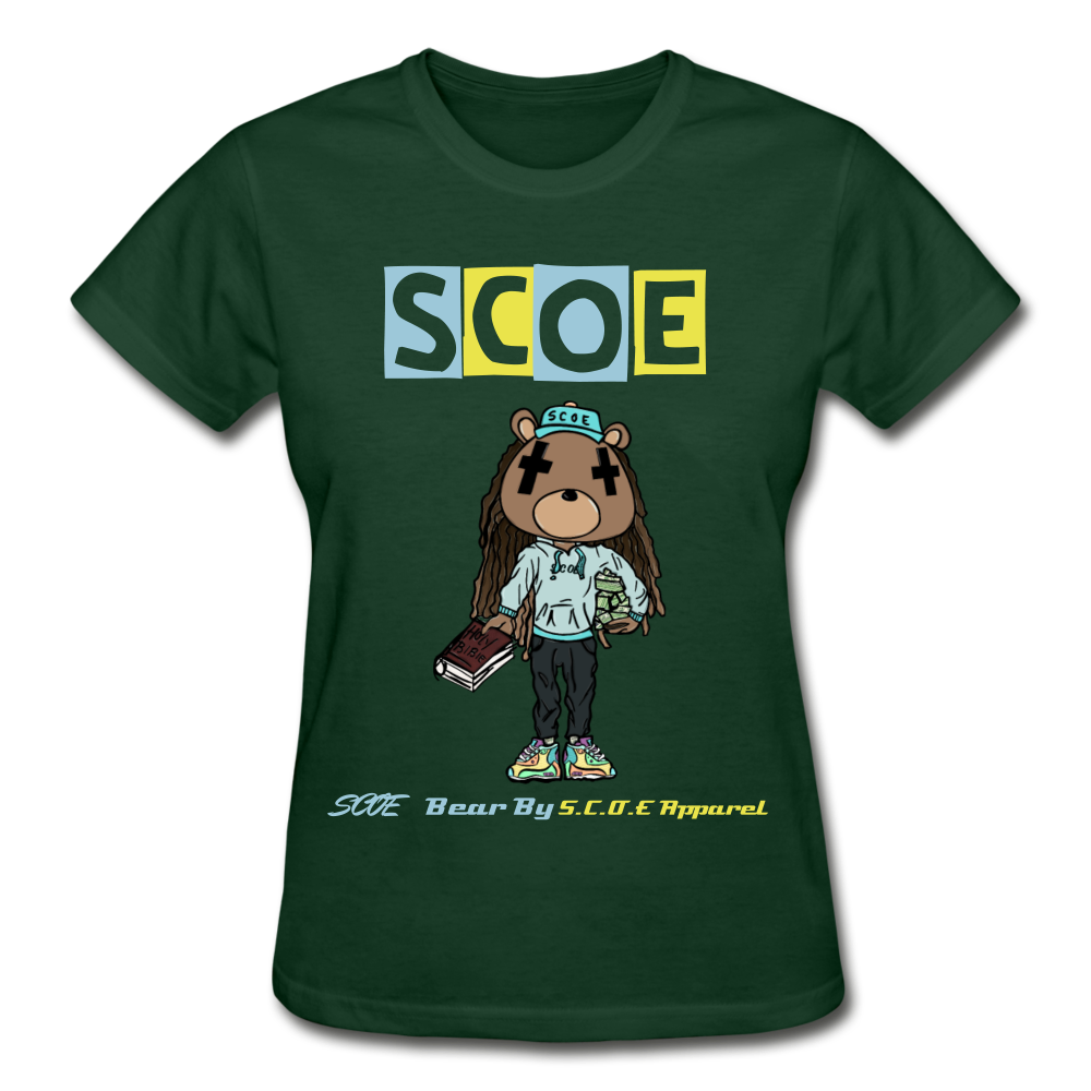 S.C.O.E Bear Ladies T-Shirt - forest green