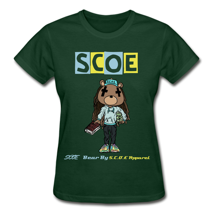 S.C.O.E Bear Ladies T-Shirt - forest green