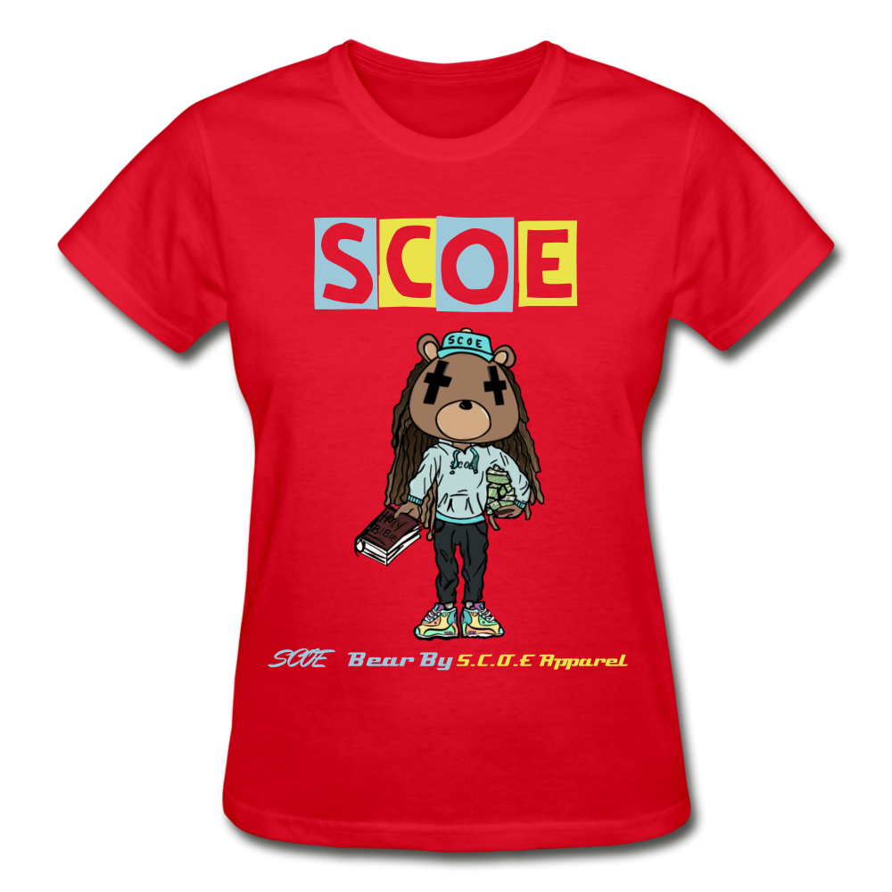 S.C.O.E Bear Ladies T-Shirt - red