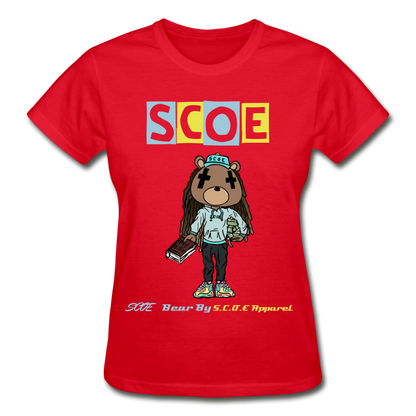 S.C.O.E Bear Ladies T-Shirt - red