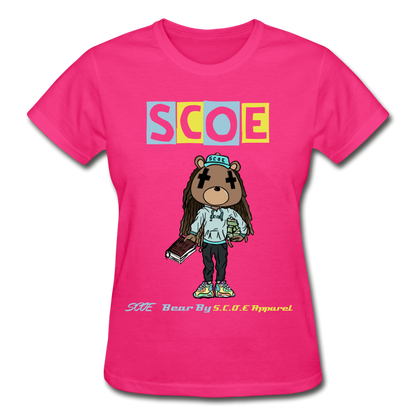 S.C.O.E Bear Ladies T-Shirt - fuchsia