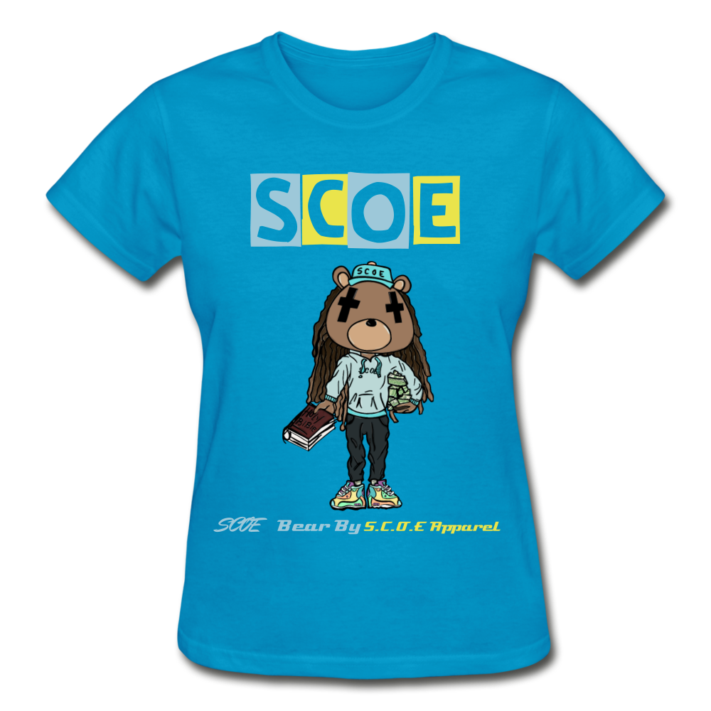 S.C.O.E Bear Ladies T-Shirt - turquoise