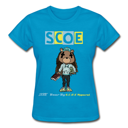 S.C.O.E Bear Ladies T-Shirt - turquoise