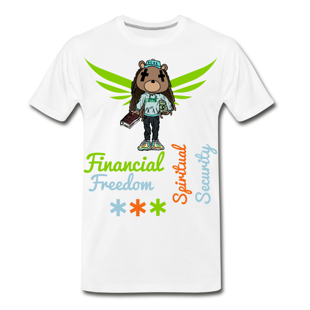 S.C.O.E Bear Financial Freedom x Spiritual Security T-Shirt - white