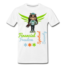 Load image into Gallery viewer, S.C.O.E Bear Financial Freedom x Spiritual Security T-Shirt - white
