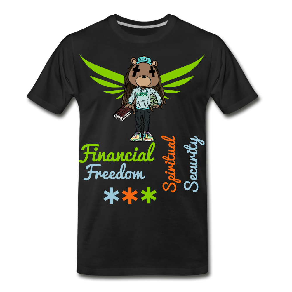 S.C.O.E Bear Financial Freedom x Spiritual Security T-Shirt - black