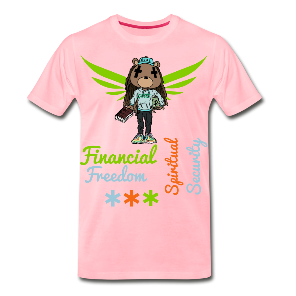 S.C.O.E Bear Financial Freedom x Spiritual Security T-Shirt - pink