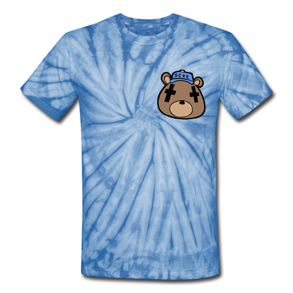 S.C.O.E Bear Tie Dye T-Shirt - spider baby blue