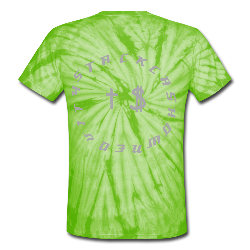 S.C.O.E Bear Tie Dye T-Shirt - spider lime green