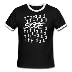 S.C.O.E Faith + Money Ringer T-Shirt - black/white