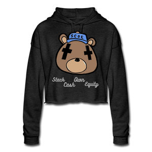 S.C.O.E Bear Head Cropped Hoodie - deep heather